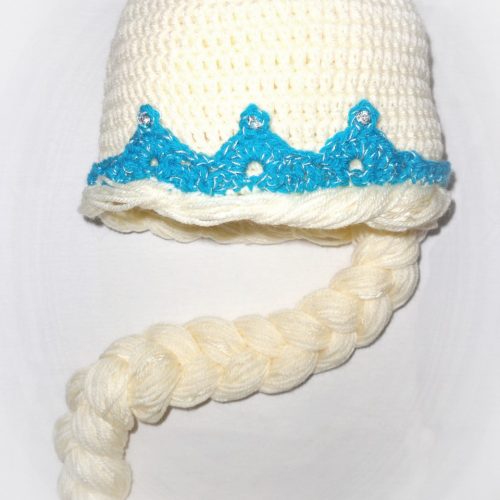 Frozen, Elsa, Handmade girl crochet beanie. All H.U.G.S products are 100% made by hands to order, ensuring high quality yarns, unique statement designs and the most fashionable colors
