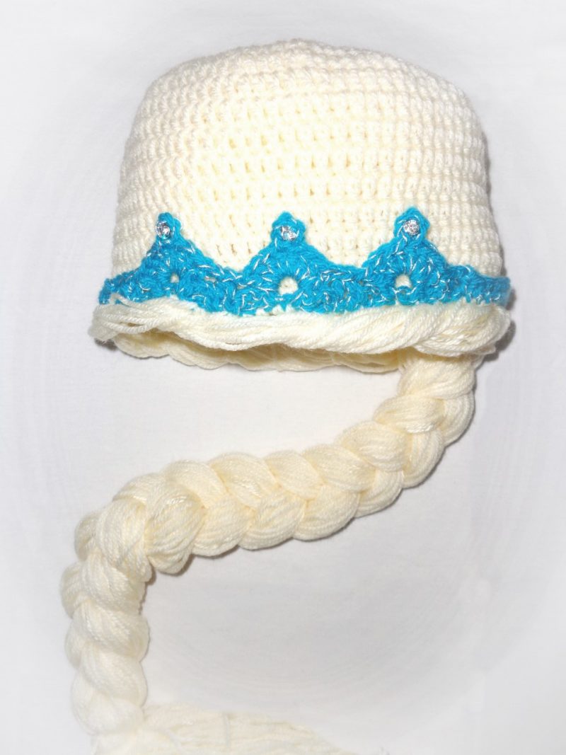 Frozen, Elsa, Handmade girl crochet beanie. All H.U.G.S products are 100% made by hands to order, ensuring high quality yarns, unique statement designs and the most fashionable colors